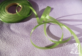 Шелковая лента зеленая 5 мм/шт